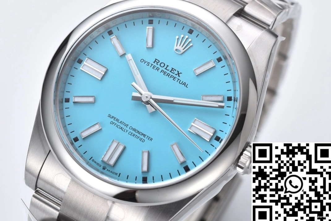 Blue Turquoise 41MM Rolex Factory Oyster Clean Perpetual Dial M124300-0006 0306